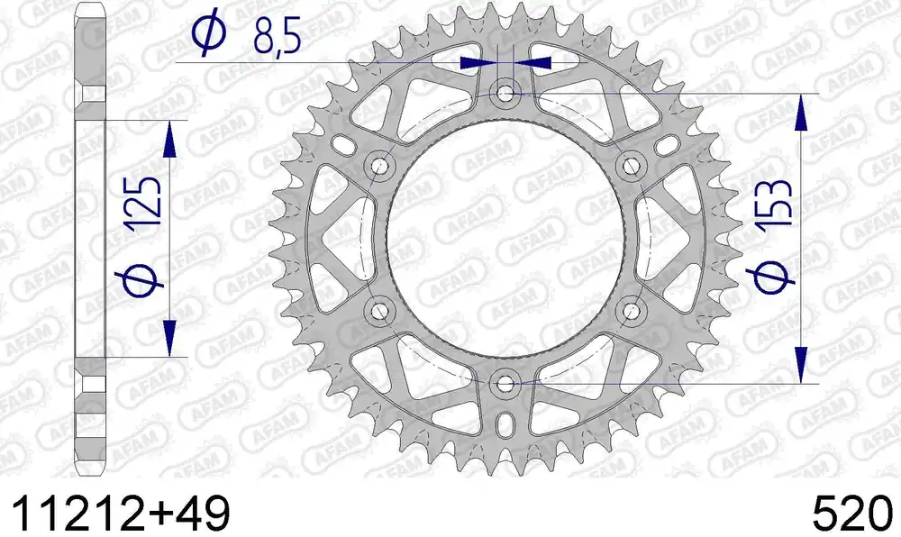 Hm honda cre 125 r enduro 125 corona afam 11212+49 in all. passo 520 2002 2007 Pagamento Sicuro