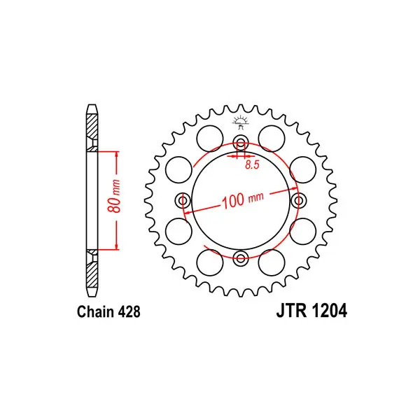 Direttamente Dal Produttore Honda crf f 100 corona in acciaio p 428 z 50 2004 2017