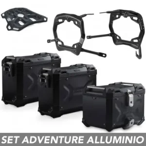 Subito Disponibile Kit valigie SW-Motech Trax Adv alluminio nero per Aprilia Tuareg 660 dal 2022-