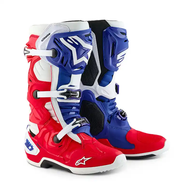 Popolare Stivali Alpinestars Tech 10 Fortitude LE rosso blu-9