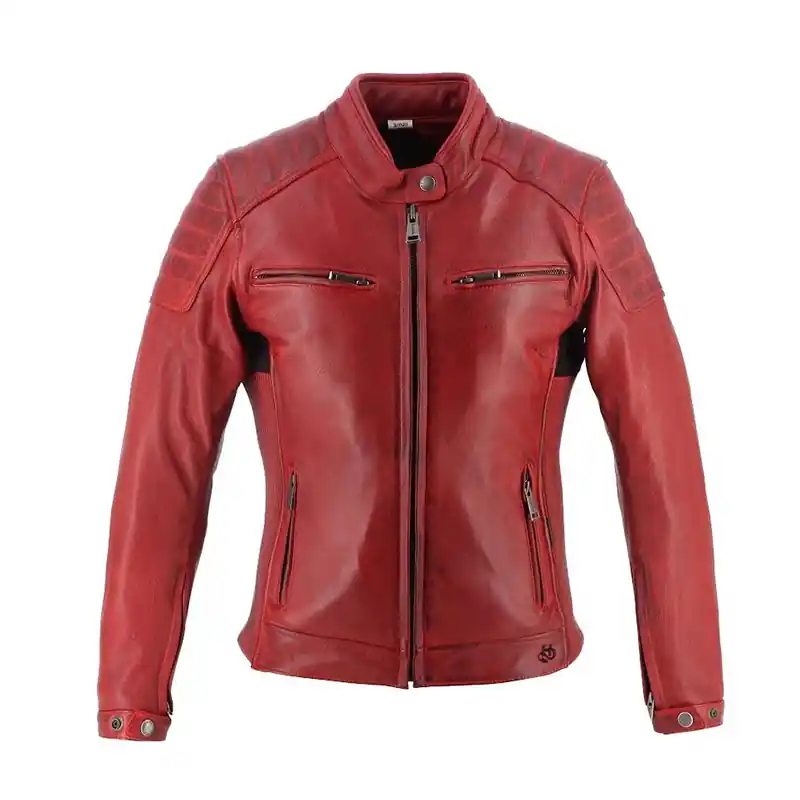 Giacca Pelle Donna Helstons Jody rosso-S Compra Adesso