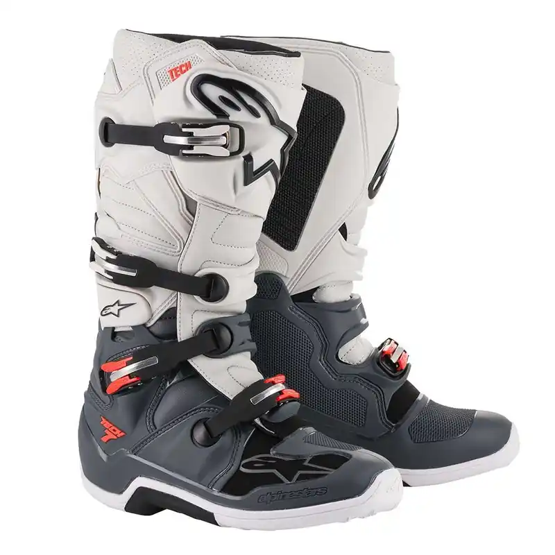 Alpinestars Tech 7 2019 grigio scuro grigio chiaro rosso fluo-6 Scelto Dai Clienti