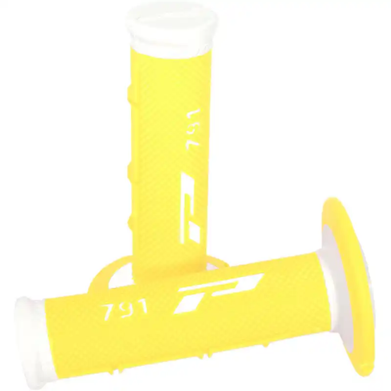 Manopole Progrip 791 DD Closed End bianco giallo- Prezzo Basso