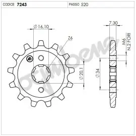 Affare Pignone OgniBene Passo 520 Z 14 Denti - 36.7243.014