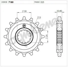 Pignone OgniBene Passo 525 Z 17 Denti - 36.7180.017 Popolare