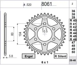 Offerta Lampo Corona Trasmissione in Acciaio OgniBene Passo 520 Z 40 Denti - 36.8061.040