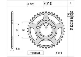 Compra Adesso Corona Trasmissione in Acciaio OgniBene Passo 520 Z 35 Denti - 367010035