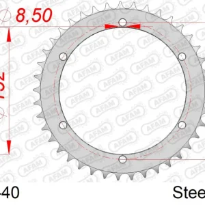 Corona AFAM 12502-40 in acciaio passo 520 SMC 300 JUMBO 0 Soddisfatti O Rimborsati