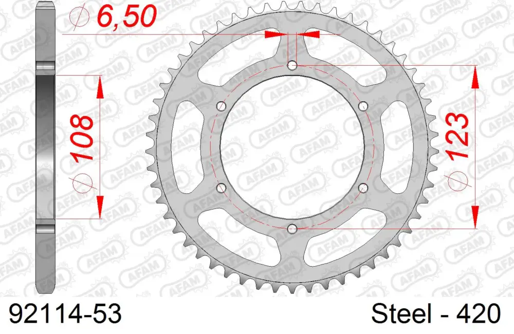 Corona AFAM 92114-53 in acciaio passo 420 APRILIA RS 50 2006 -2011 Spedizione Gratuita