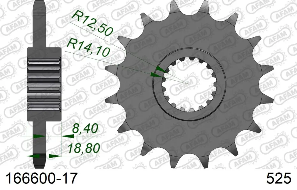 Pignone AFAM 166600-17 passo 525 BMW F 650 GS 2006 -2012 Di Tendenza